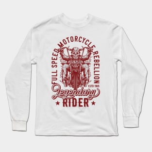 t-shirt Biker Legendary Rider Motorcycle Mens  Vintage Classic White Black Long Sleeve T-Shirt